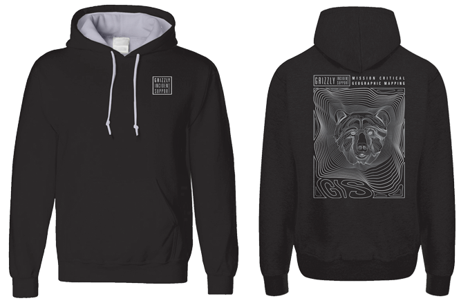 Mockup of the Grizzly GIS hoodie